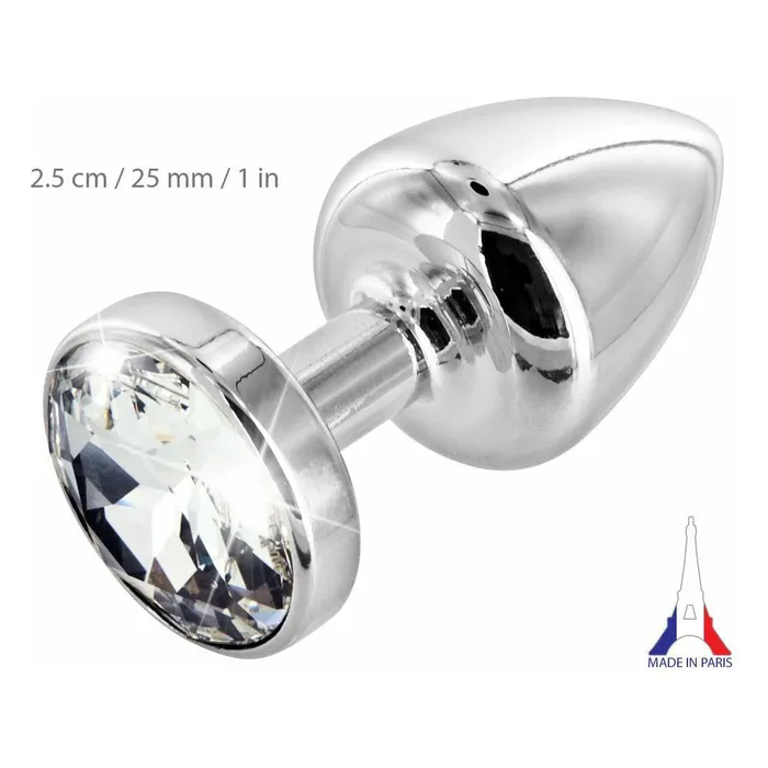 Diogol Male Sex Toys Diogol Anni Silver Round Butt Plug with Swarovski Elements T1 Size