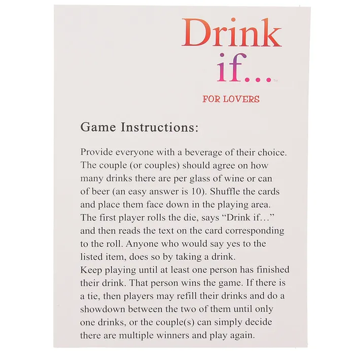 Drink If For Lovers Game Kheper Games Games