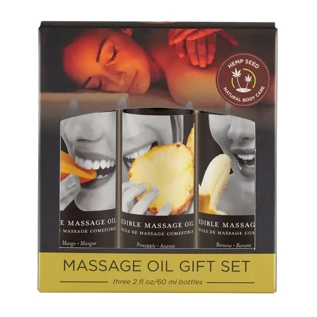 Earthly Body Edible Gift Set with Vanilla Strawberry and Watermelon 2 oz massage Oils 2 oz Earthly Body Couples Earthly Body Edible Gift Set with Vanilla Strawberry and Watermelon 2 oz massage Oils 2 oz Earthly Body Couples