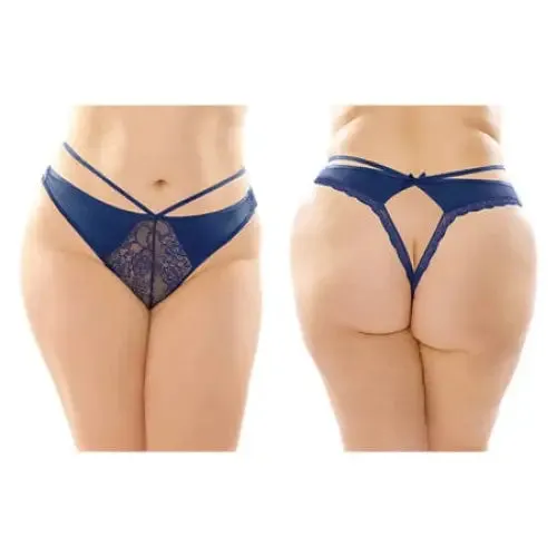 Fantasy Lingerie Teddies And Bodies Fantasy Lingerie Kalina Strappy Microfiber Lace Thong With Back Cutout Navy Queen Size Fantasy Lingerie Teddies And Bodies Fantasy Lingerie Kalina Strappy Microfiber Lace Thong With Back Cutout Navy Queen Size