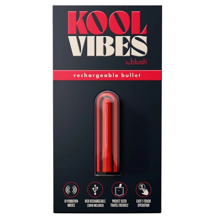 Female Sex Toys Blush Kool Vibes Rechargeable Mini Bullet in Cherry