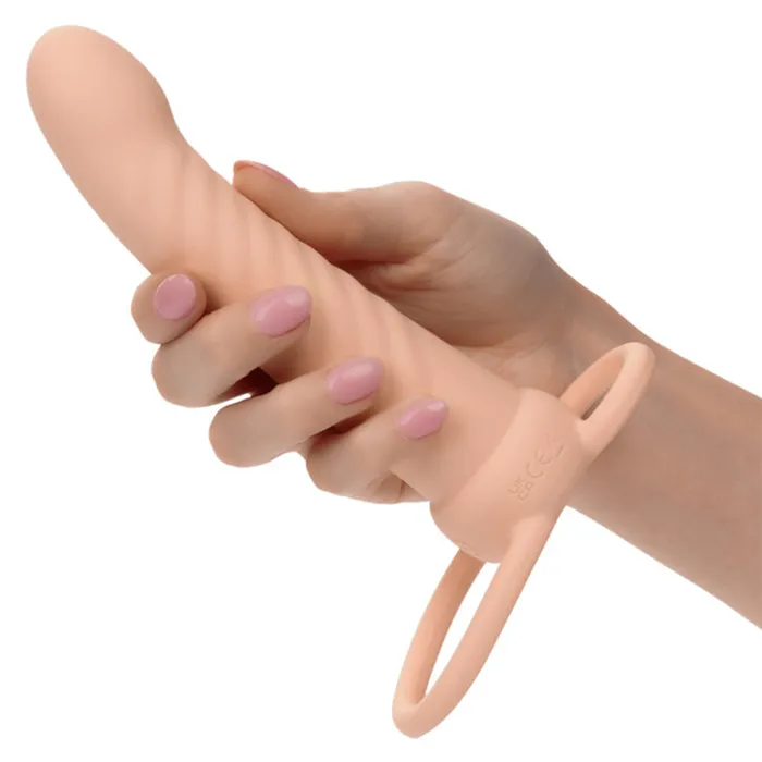Female Sex Toys CaleXOtics Performance Maxx Rechargeable Ribbed Dual Penetrator CalExotics