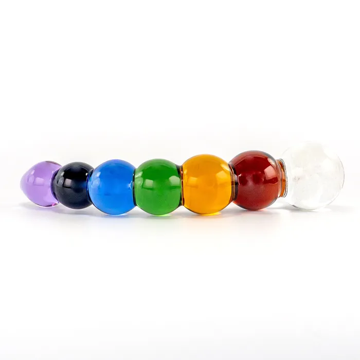 Female Sex Toys Crystal Delights Rainbow Bubble Dildo with Dichrioic Bulb