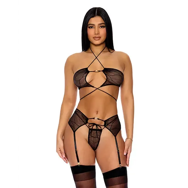 Female Sex Toys Forplay INC Pull My Strings Mesh Halterneck Bra wGarter Panty Black Female Sex Toys Forplay INC Pull My Strings Mesh Halterneck Bra wGarter Panty Black