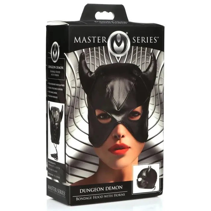 Female Sex Toys Master Series Fetish Hood With Horns