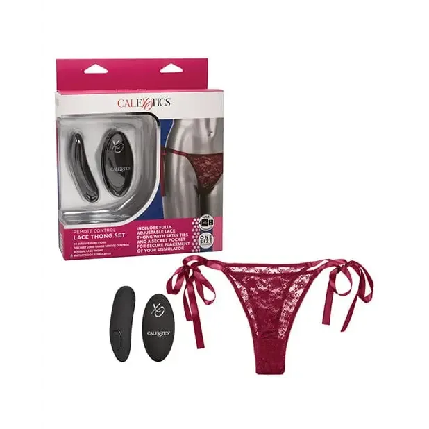Female Sex Toys Remote Control Lace Thong Set CalExotics