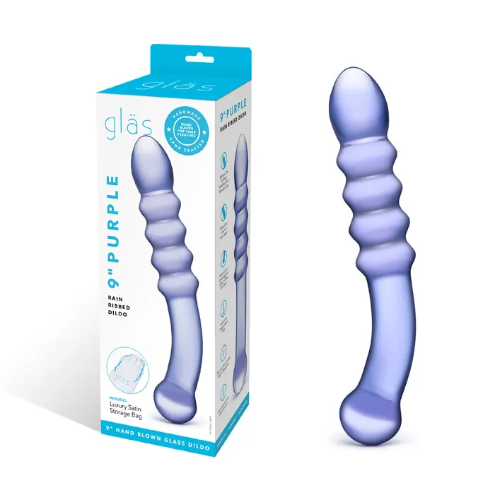 Glas Dildos Glas Purple Rain 9 Glass Ribbed Dildo