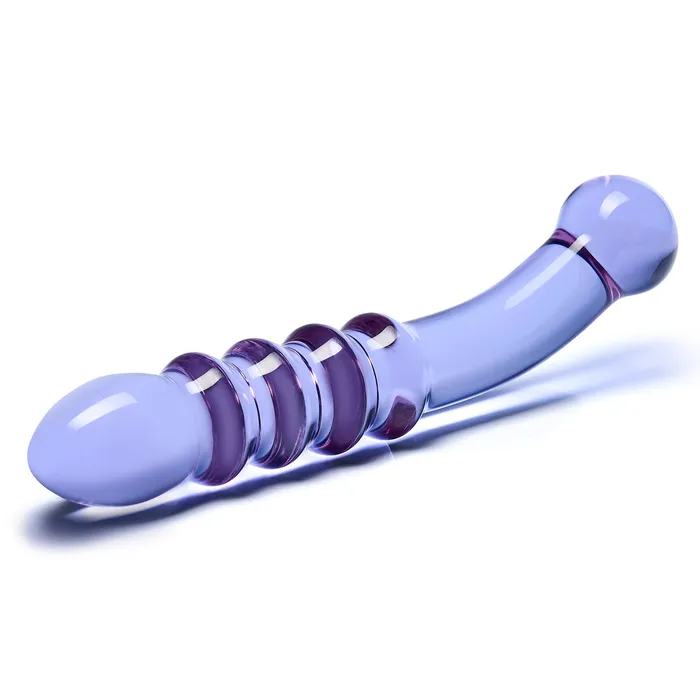 Glas Dildos Glas Purple Rain 9 Glass Ribbed Dildo