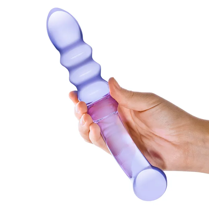 Glas Dildos Glas Purple Rain 9 Glass Ribbed Dildo