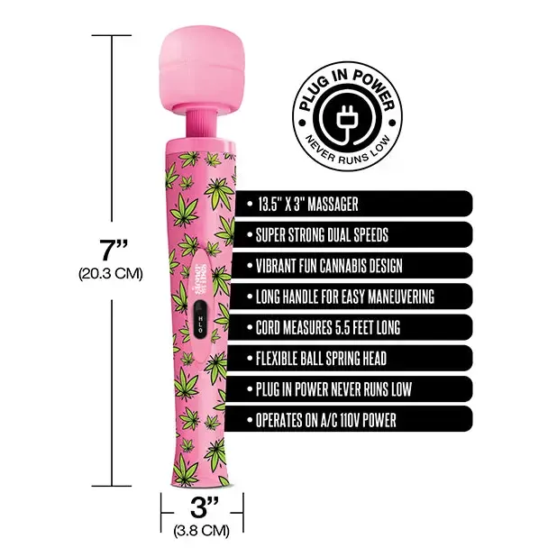 Global Novelties LLC Vibrators Stoner Vibes Wacky Weed Wand Massager Pink Kush Global Novelties LLC Vibrators Stoner Vibes Wacky Weed Wand Massager Pink Kush