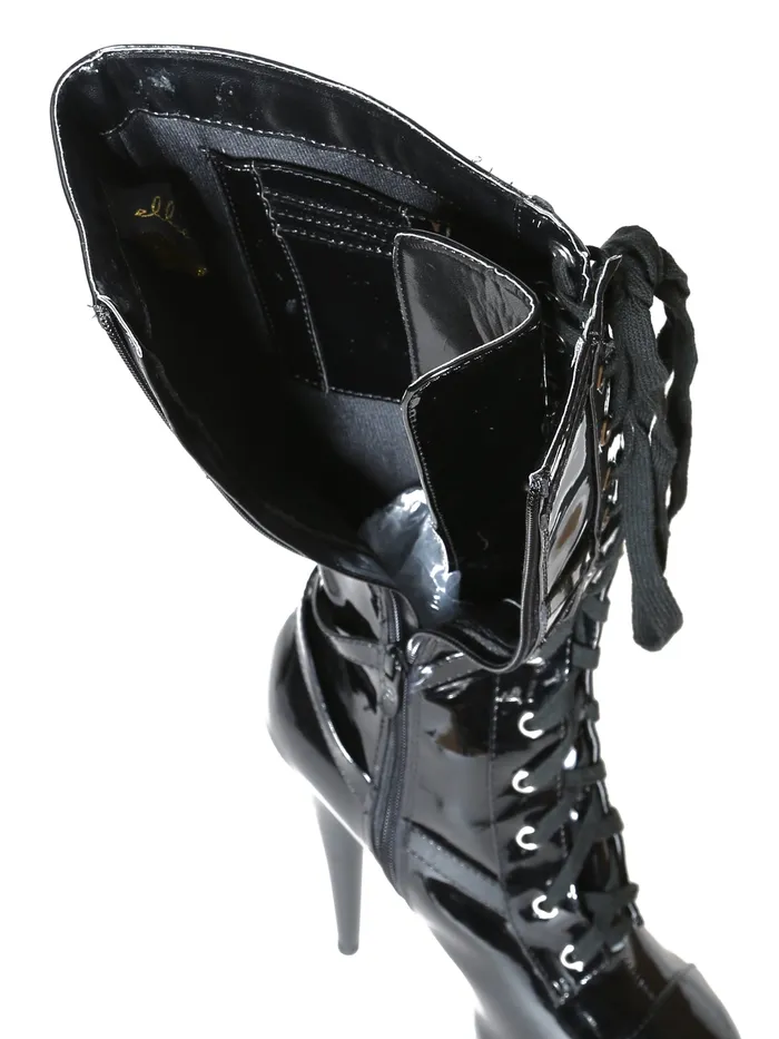 HonourSkintwocom Anal Black Lattice Platform Boot With Secret Wallet