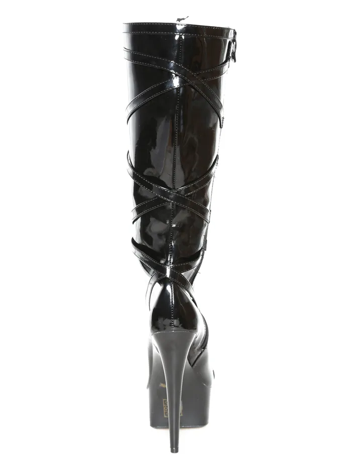 HonourSkintwocom Anal Black Lattice Platform Boot With Secret Wallet