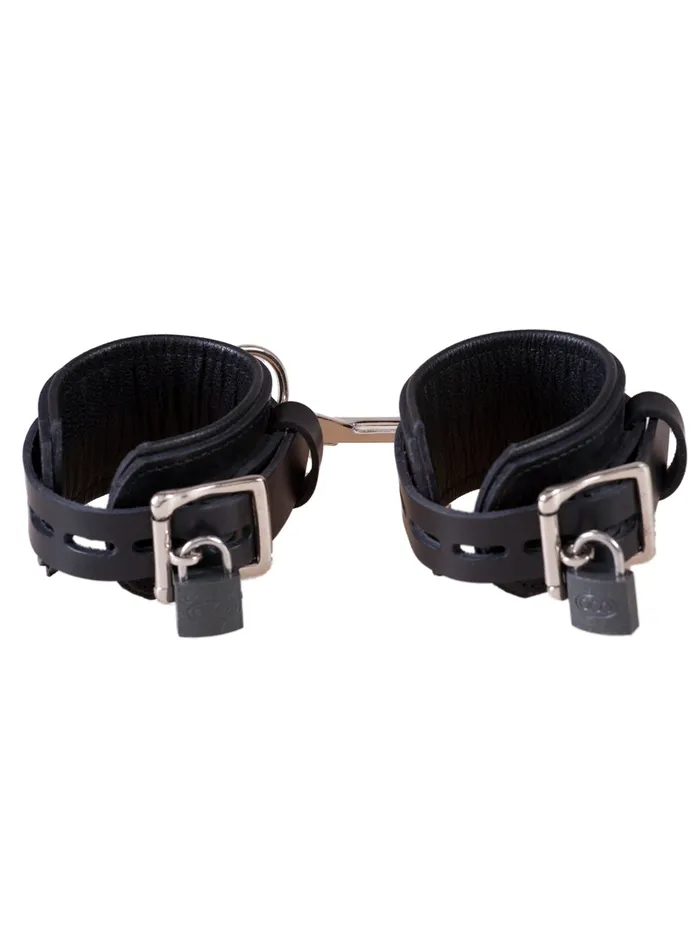 HonourSkintwocom Restraints Leather Bondage Deluxe Padlock Ankle Cuffs