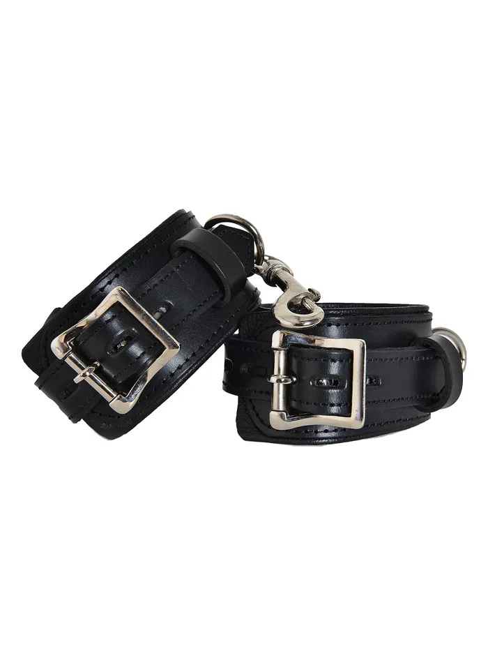 HonourSkintwocom Restraints Leather Bondage Deluxe Padlock Ankle Cuffs