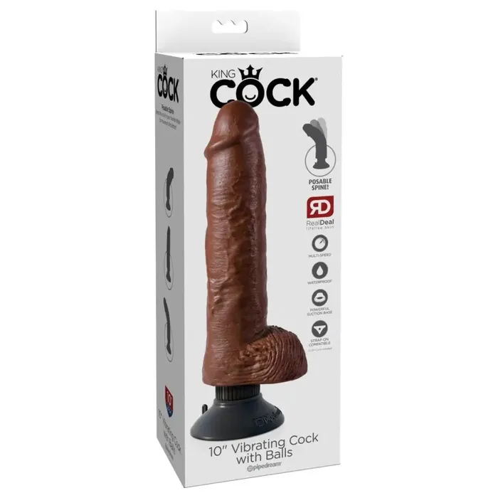 King Cock 10 Vibrating Cock with Balls King Cock Female Sex Toys