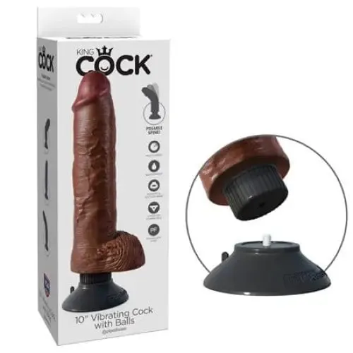 King Cock 10 Vibrating Cock with Balls King Cock Female Sex Toys King Cock 10 Vibrating Cock with Balls King Cock Female Sex Toys