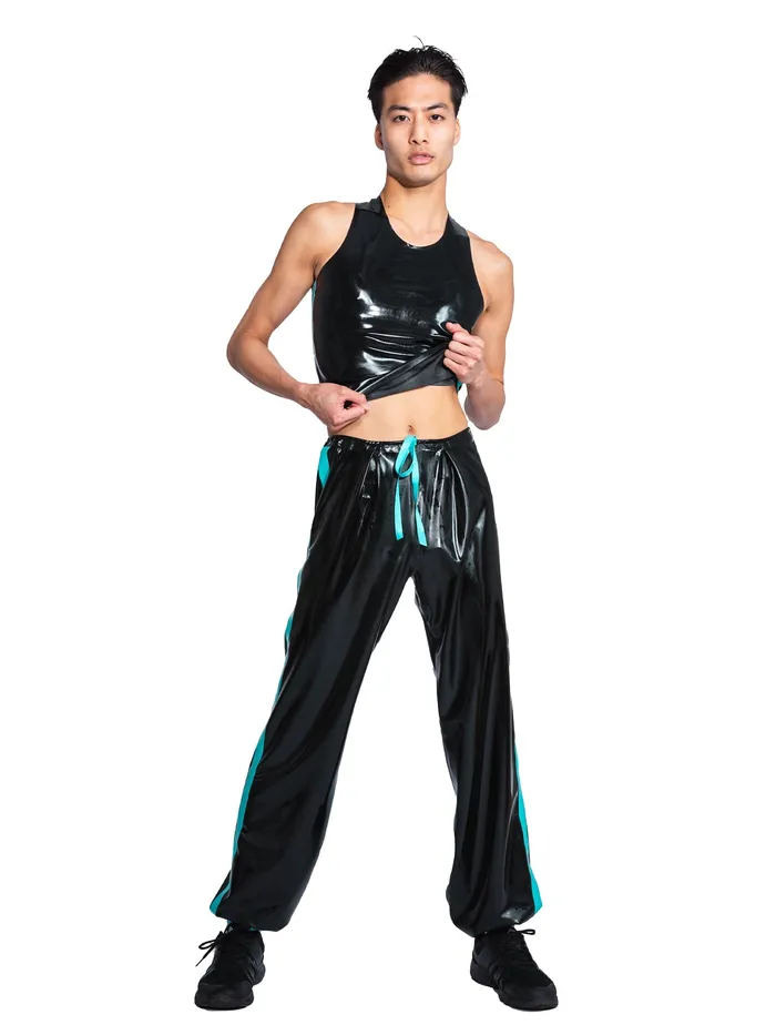 Latex Tracksuit Bottoms BlackYellow HonourSkintwocom Anal