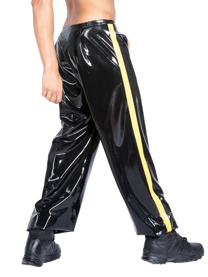 Latex Tracksuit Bottoms BlackYellow HonourSkintwocom Anal