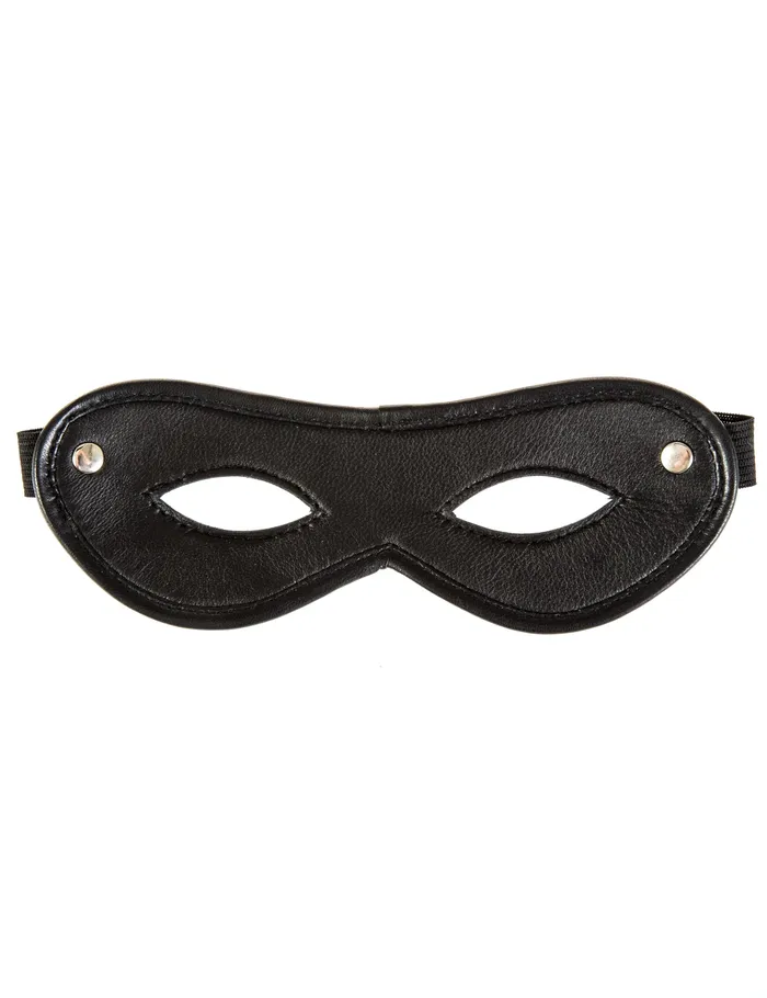Leather Blindfold Open Eye in Black One Size HonourSkintwocom Mens Underwear
