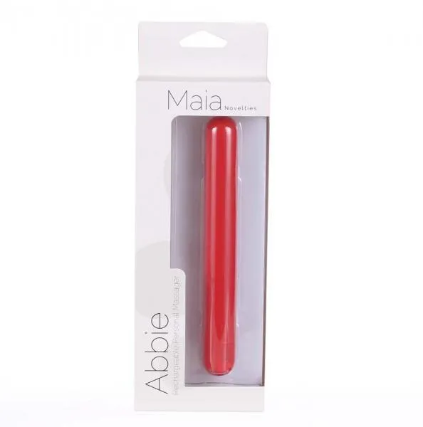 Maia Toys Vibrators Abbie Long Rechargeable Bullet Red Maia Toys Vibrators Abbie Long Rechargeable Bullet Red