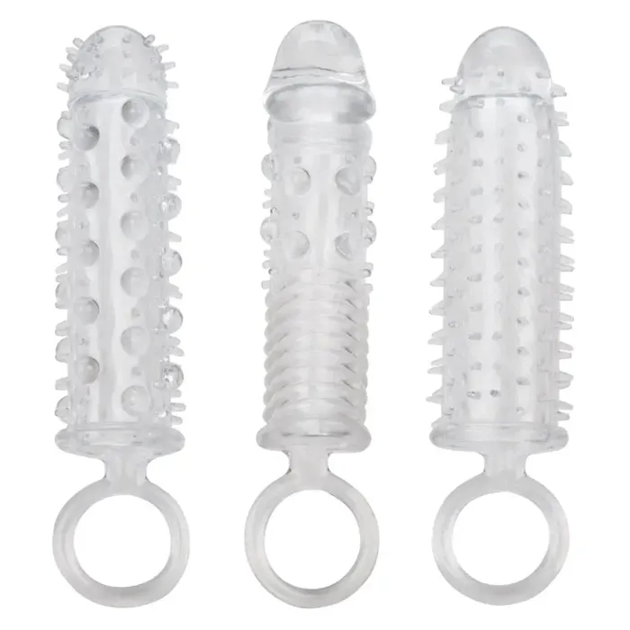 Male Sex Toys CalExotics 3 Piece Textured Extension Set