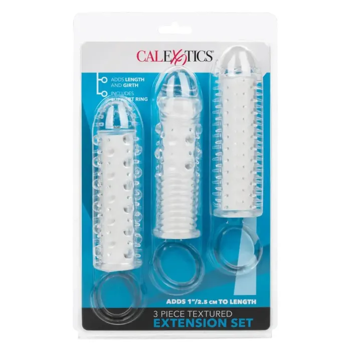 Male Sex Toys CalExotics 3 Piece Textured Extension Set