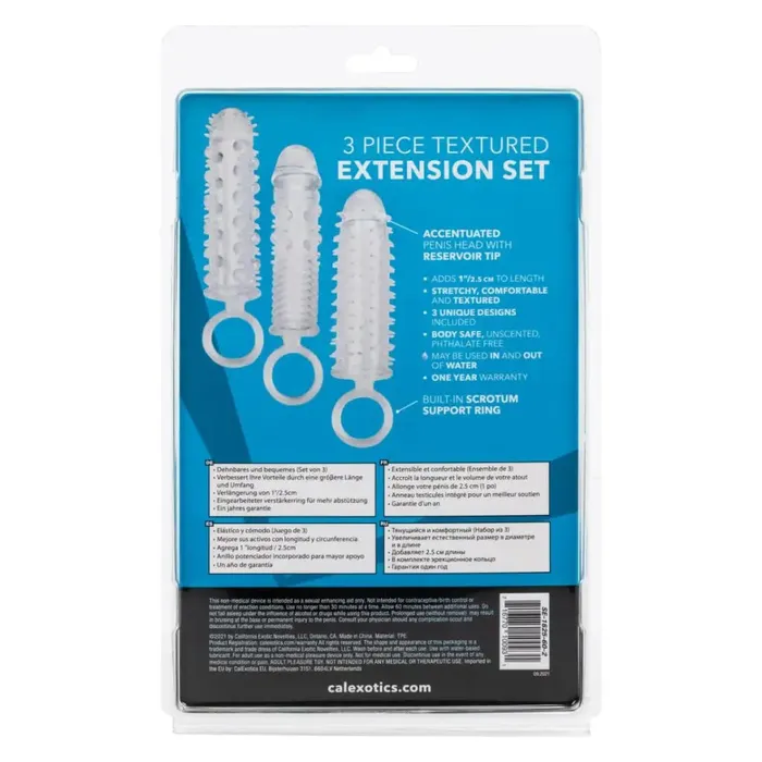 Male Sex Toys CalExotics 3 Piece Textured Extension Set