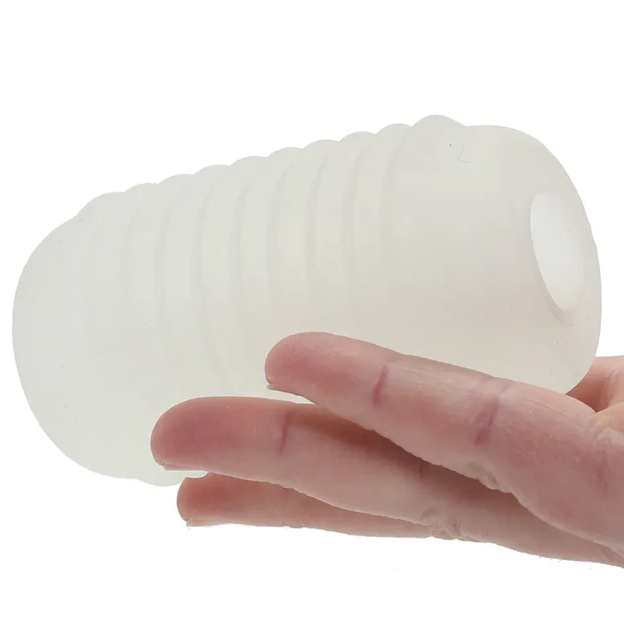 Male Sex Toys CalExotics Pop Sock Ribbed Pocket Stroker in Clear