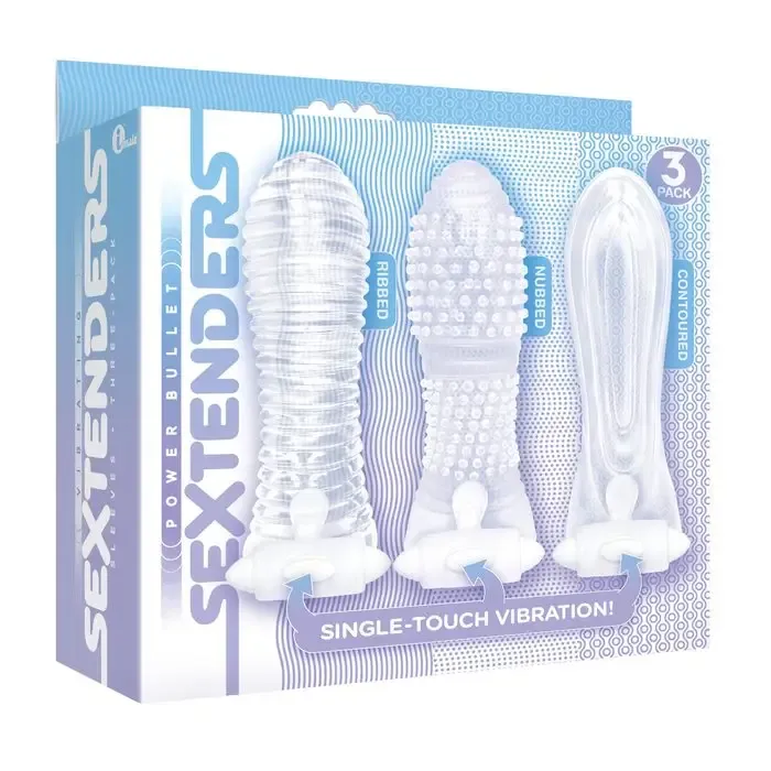 Male Sex Toys Icon Brands INC The 9s Vibrating Sextenders Sleeves Pack of 3 Male Sex Toys Icon Brands INC The 9s Vibrating Sextenders Sleeves Pack of 3
