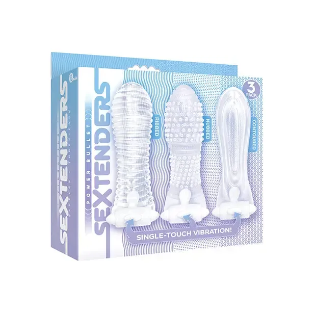 Male Sex Toys Icon Brands INC The 9s Vibrating Sextenders Sleeves Pack of 3 Male Sex Toys Icon Brands INC The 9s Vibrating Sextenders Sleeves Pack of 3