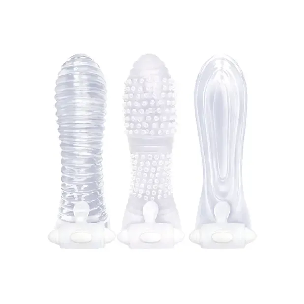 Male Sex Toys Icon Brands INC The 9s Vibrating Sextenders Sleeves Pack of 3 Male Sex Toys Icon Brands INC The 9s Vibrating Sextenders Sleeves Pack of 3