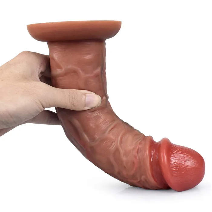 Modi Female Sex Toys GJ39 Wild Man Large Ultra Realistic Dual Density Liquid Silicone Suction Cup Dildo with Raised Veins 98 Inch