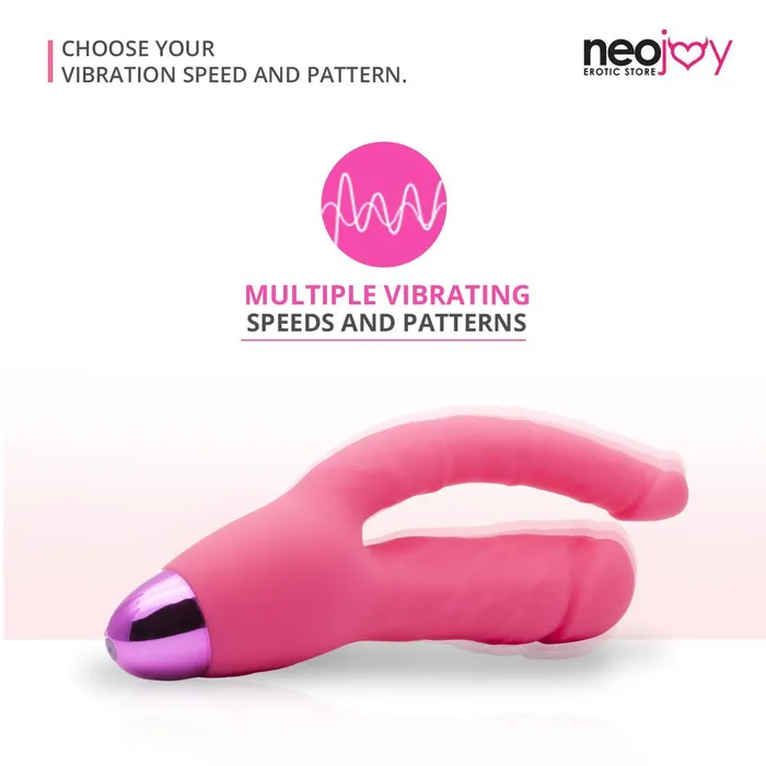 Neojoy Neojoy Double Trouble Vaginal Anal Vibrator Silicon 10 Speeds Pink Vibrators