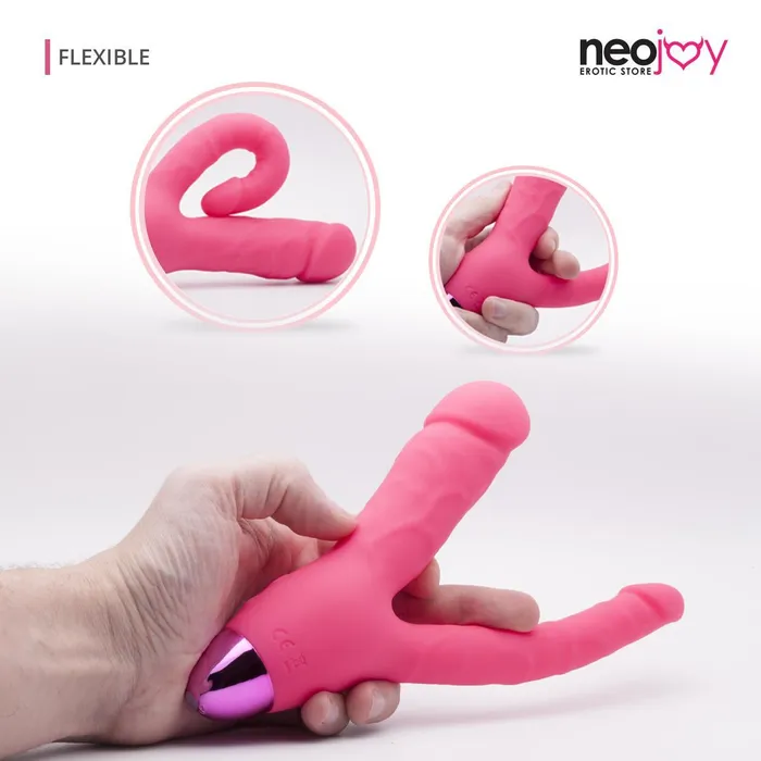 Neojoy Neojoy Double Trouble Vaginal Anal Vibrator Silicon 10 Speeds Pink Vibrators