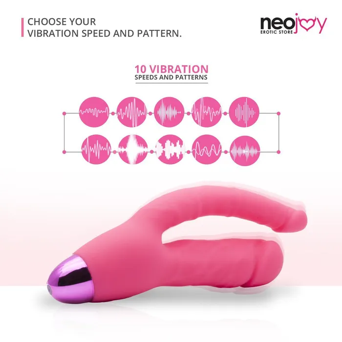 Neojoy Neojoy Double Trouble Vaginal Anal Vibrator Silicon 10 Speeds Pink Vibrators