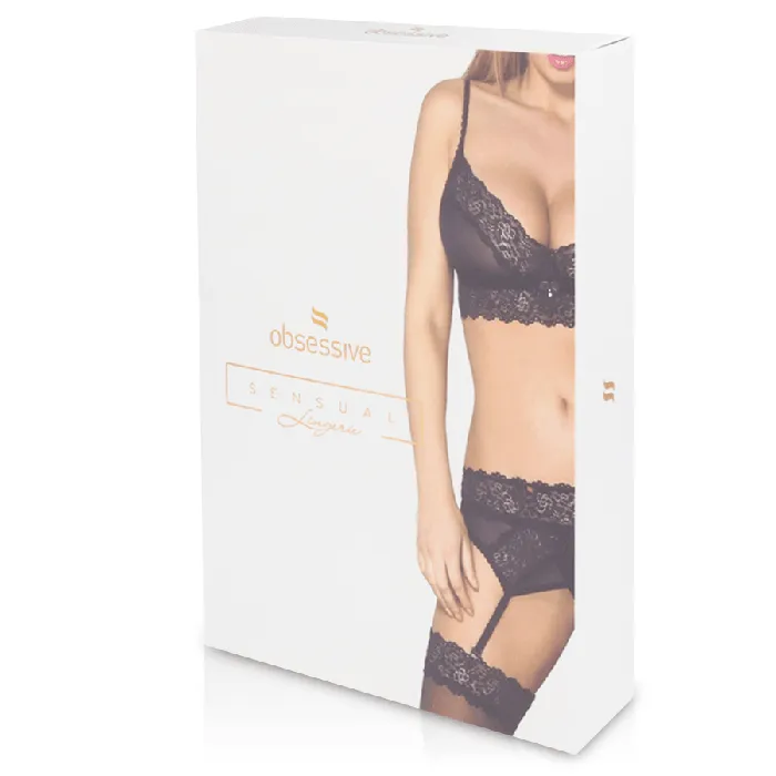Obsessive Anal Obsessive Sexy Lingerie Sensual Set 15 Babydoll and Thong LXL Black