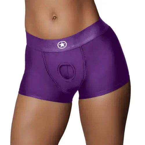 Ouch Vibrating Strapon Boxer Purple ML SHOTS AMERICA Female Sex Toys