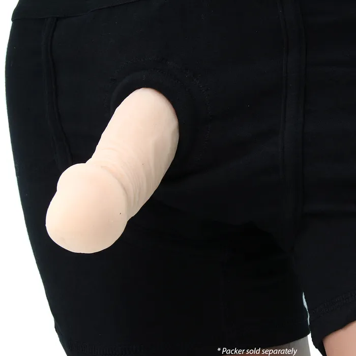 Packer Gear Black Boxer Brief Harness in LXL CalExotics Female Sex Toys Packer Gear Black Boxer Brief Harness in LXL CalExotics Female Sex Toys