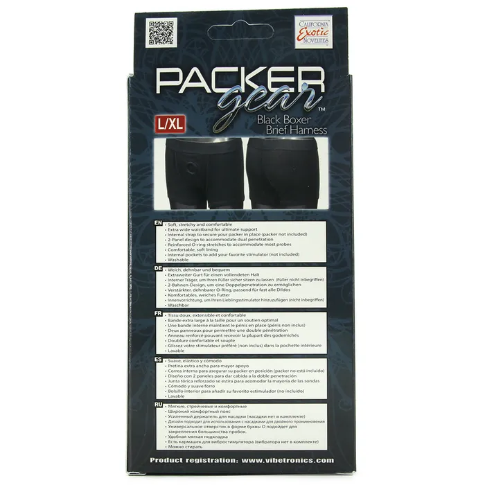 Packer Gear Black Boxer Brief Harness in LXL CalExotics Female Sex Toys Packer Gear Black Boxer Brief Harness in LXL CalExotics Female Sex Toys