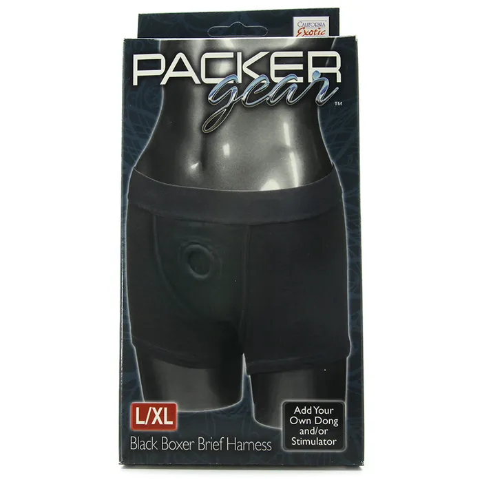 Packer Gear Black Boxer Brief Harness in LXL CalExotics Female Sex Toys Packer Gear Black Boxer Brief Harness in LXL CalExotics Female Sex Toys