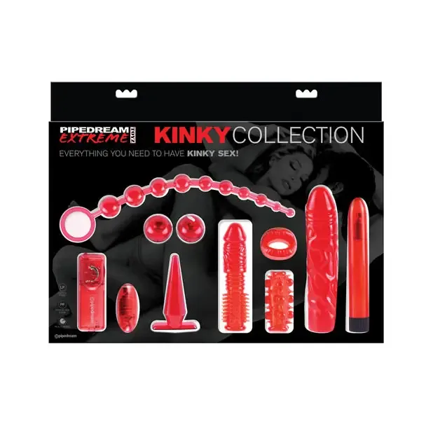 PDX Extreme Male Sex Toys PDX Toyz Collection 9Piece Set Red