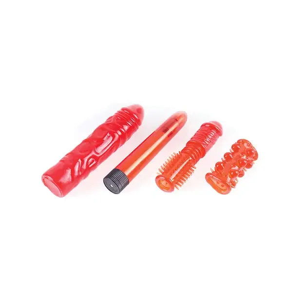 PDX Extreme Male Sex Toys PDX Toyz Collection 9Piece Set Red PDX Extreme Male Sex Toys PDX Toyz Collection 9Piece Set Red
