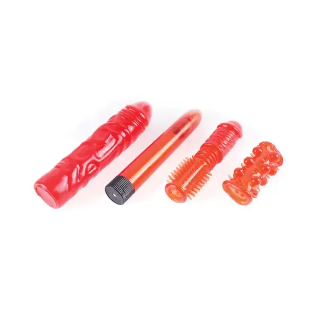 PDX Extreme Male Sex Toys PDX Toyz Collection 9Piece Set Red PDX Extreme Male Sex Toys PDX Toyz Collection 9Piece Set Red