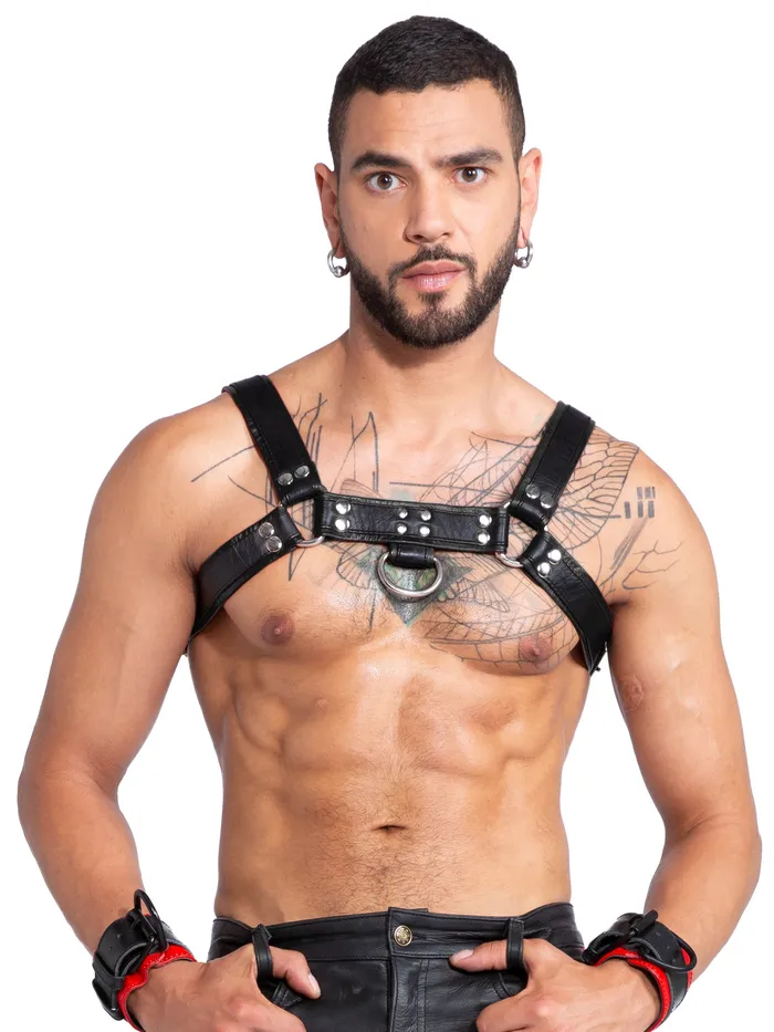Restraints HonourSkintwocom Leather Chest Harness Black