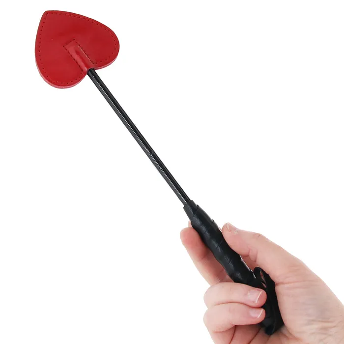 Restraints Red Rouge Lingerie Leather Mini Spade Paddle in Red Restraints Red Rouge Lingerie Leather Mini Spade Paddle in Red