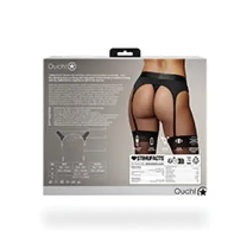 SHOTS AMERICA Female Sex Toys Shots Ouch Vibrating Strapon Thong with Adjustable Garters