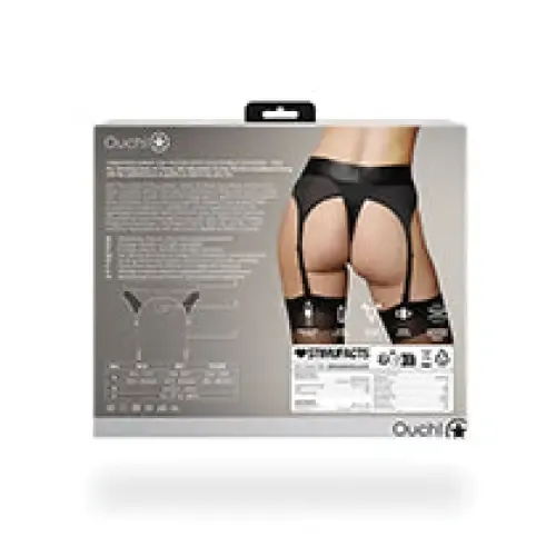 SHOTS AMERICA Female Sex Toys Shots Ouch Vibrating Strapon Thong with Adjustable Garters