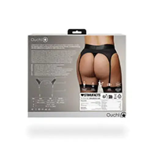 SHOTS AMERICA Female Sex Toys Shots Ouch Vibrating Strapon Thong with Adjustable Garters