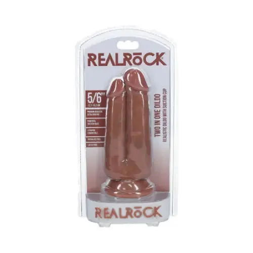 Shots America LLC RealRock Two in One 5 in 6 in Dildo Tan Female Sex Toys