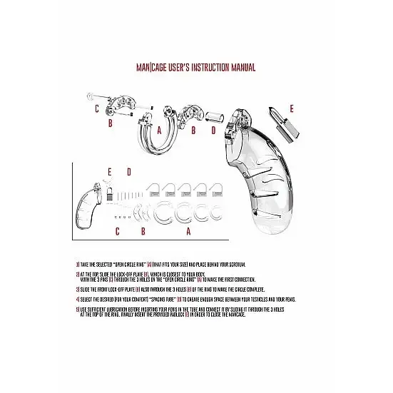 SHOTS AMERICA Male Sex Toys Mancage Chastity 45in Transparent Model 04